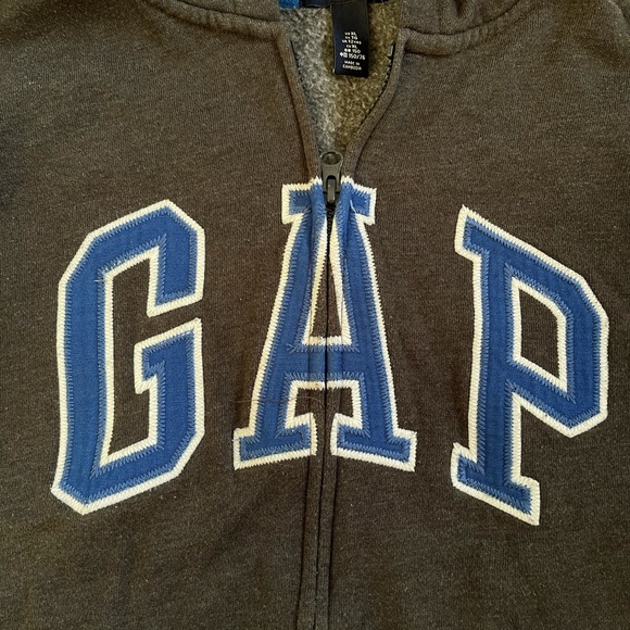 GAP Kids Full Zip Hoodie Sweatshirt Spell-out sz XL 12 - Picture 4 of 4